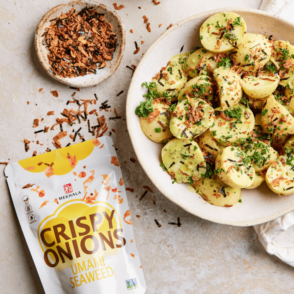 Crispy Onions Umami Seaweed Potato Salad