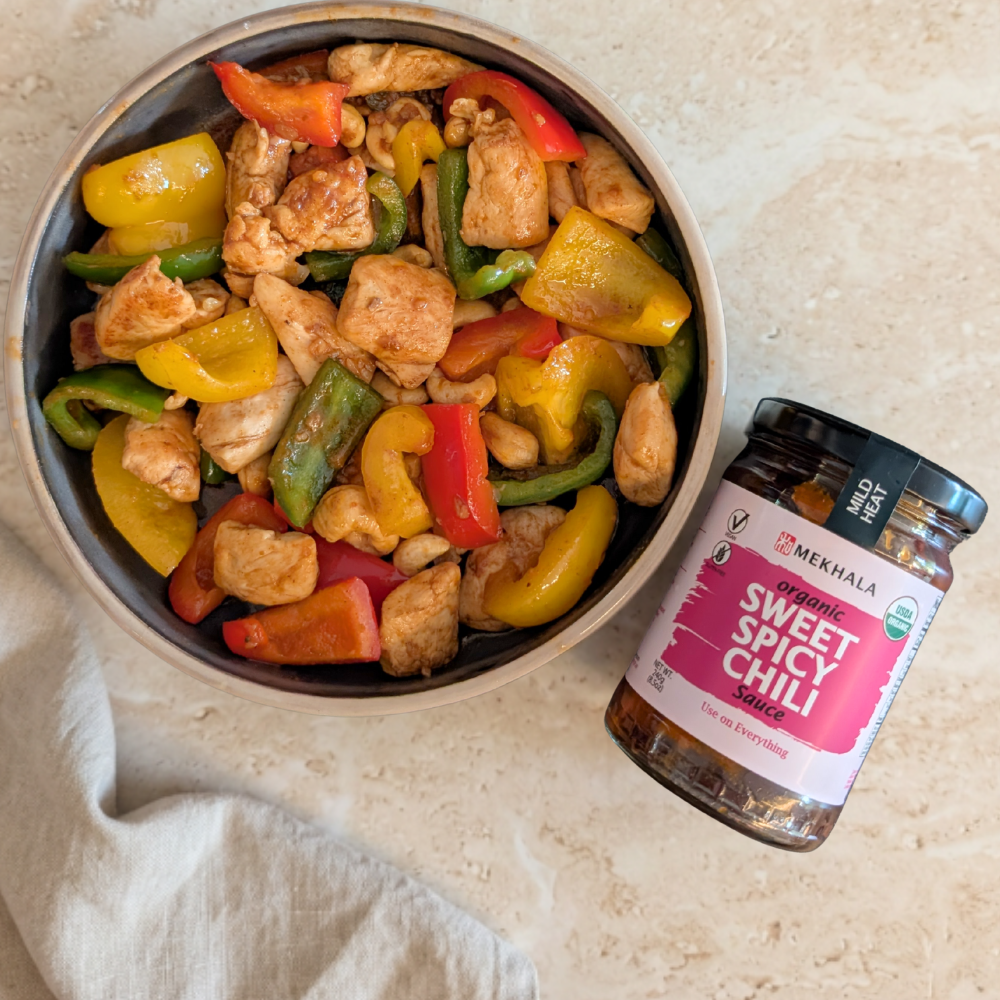 Sweet Spicy Chili Chicken Cashew Stir-fry